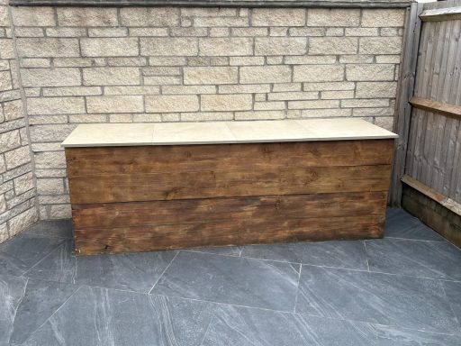 Bespoke outdoor timber worktop and pizza preparation area in Weston-Super-Mare.