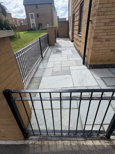 Indian stone garden path installed in Weston-Super-Mare.