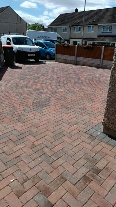 Block paved patio area installed at a home in Newport.