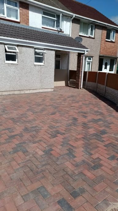 Block paved patio area installed at a home in Newport.